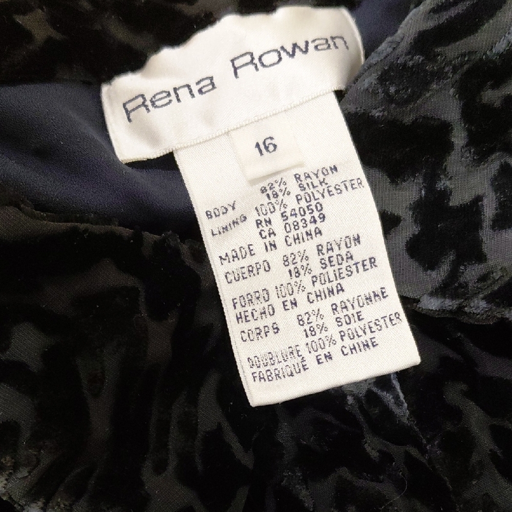 $5🧨  Rena Rowan Black Velvet Burnout Blouse - Picture 3 of 10